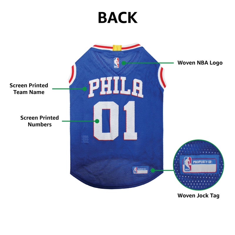 Pets First NBA PHILADELPHIA 76ERS DOG Jersey, X-Small - Tank Top Basketball Pet Jersey - Image 5